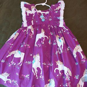 Purple unicorn dress girls size 5-6